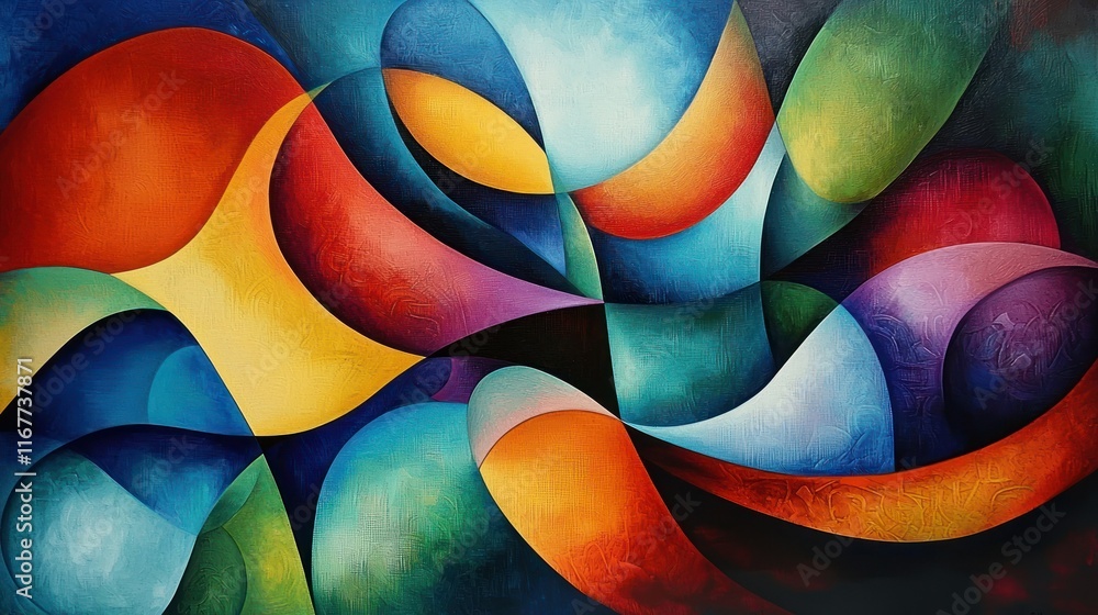 Abstract Vibrant Colors Swirls Canvas Painting Abstract Vibrant Colors Swirls Canvas Painting