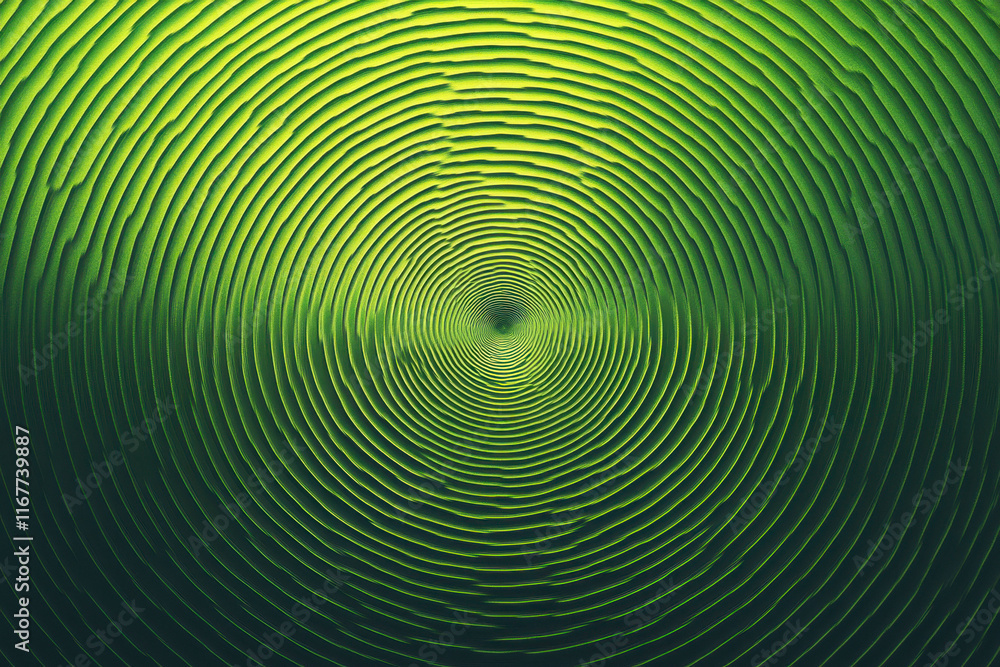 Obraz premium A minimalist digital artwork with a textured circular pattern in shades of green, forming a vortex-like effect.