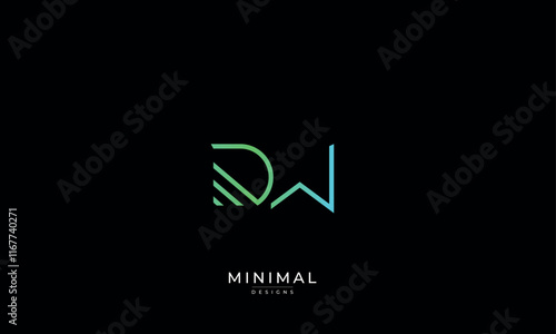 Alphabet letter icon logo DW