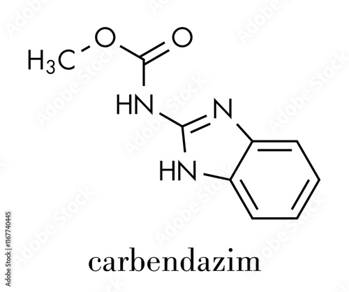 Carbendazim fungicide molecule. Skeletal formula.