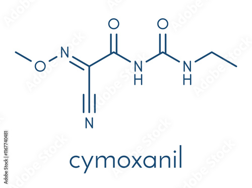 Cymoxanil fungicide molecule. Skeletal formula.