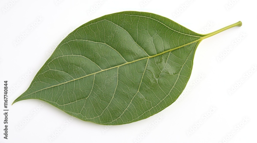 Obraz premium Single Green Leaf Macro Photography