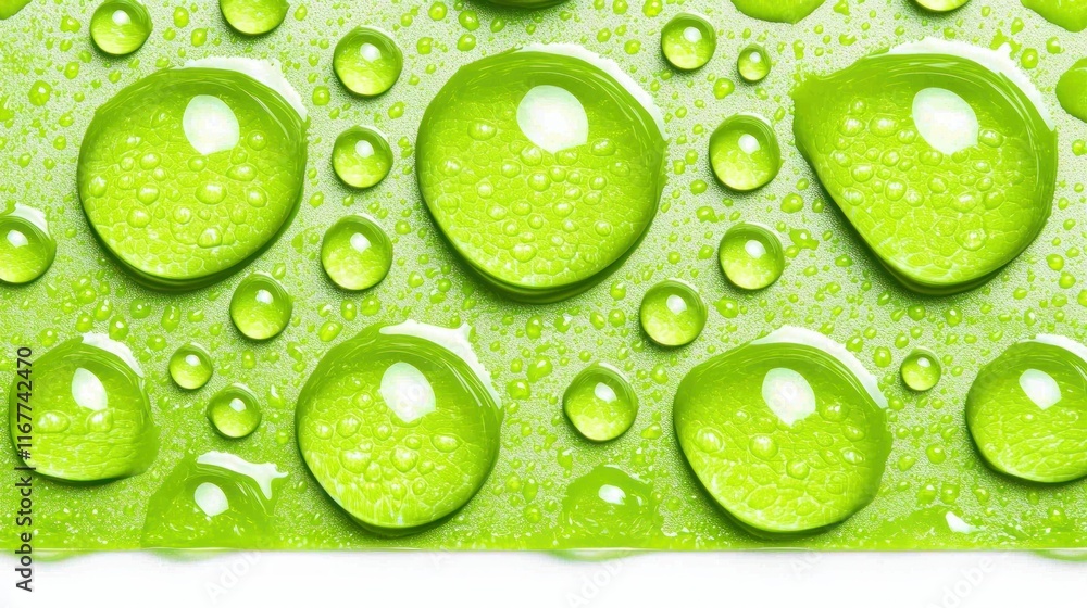 Macro Photography of Water Droplets on a Lime Green Surface Macro Photography of Water Droplets on a Lime Green Surface