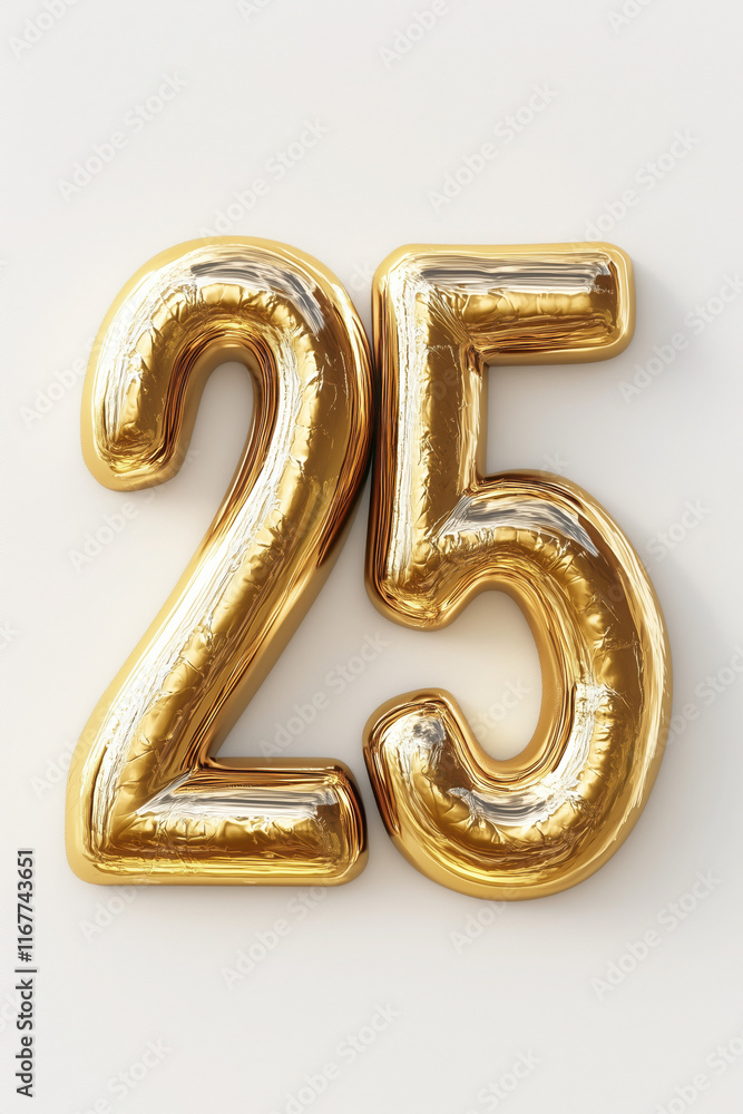 Golden Metallic '25' with Smooth Sculpted Edges and Dynamic Highlights on an Isolated White Background, Featuring 'Happy New Year' in Matching Elegant Gold Font for a Minimalistic and Vibrant Aestheti Golden Metallic '25' with Smooth Sculpted Edges and Dynamic Highlights on an Isolated White Background, Featuring 'Happy New Year' in Matching Elegant Gold Font for a Minimalistic and Vibrant Aestheti