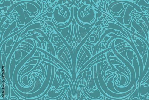 Decorative intricate patterns in vibrant teal showcasing artistic design inspiration