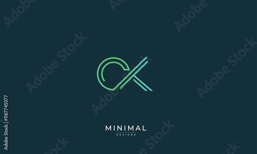 Alphabet letter icon logo CK