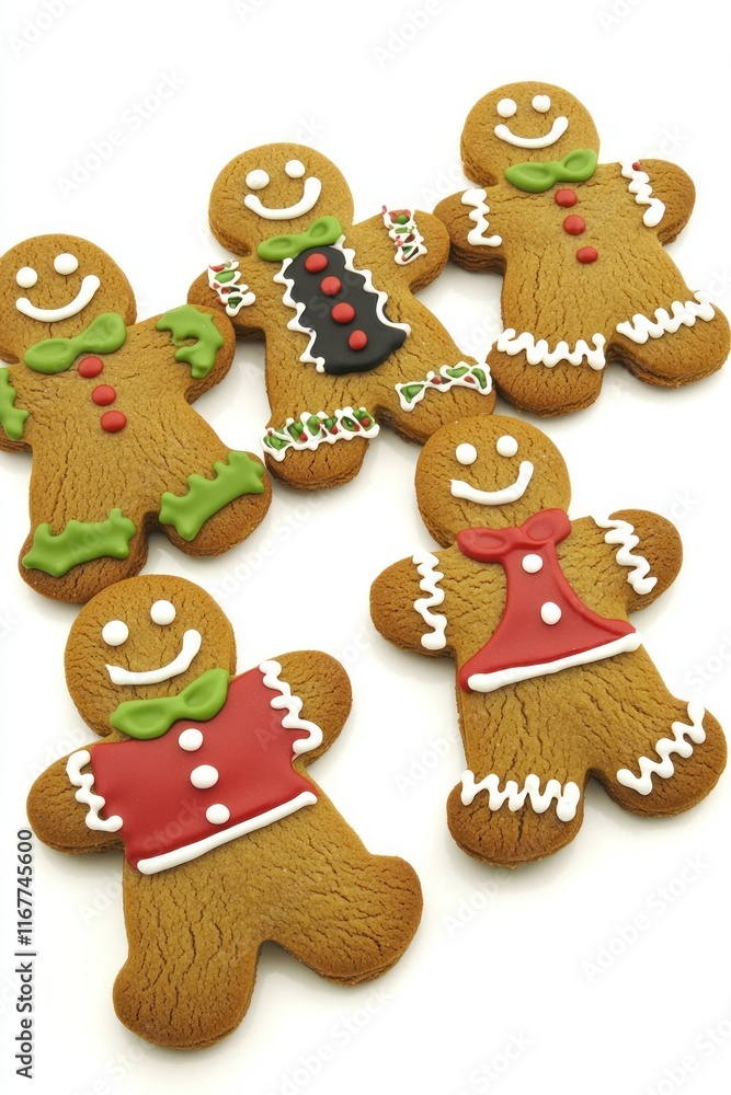 Five Gingerbread Men Christmas Cookies Five Gingerbread Men Christmas Cookies