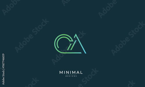 Alphabet letter icon logo CA