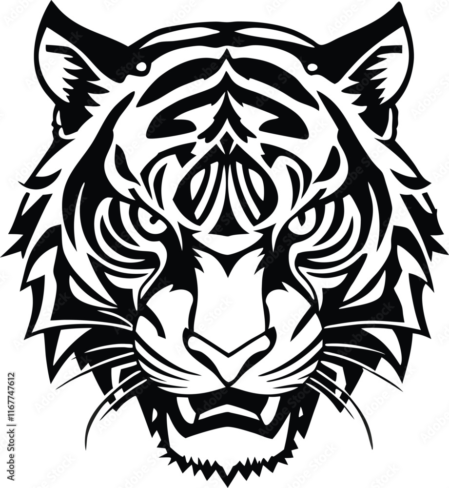 Tiger had silhouette vector illustration Tiger had silhouette vector illustration