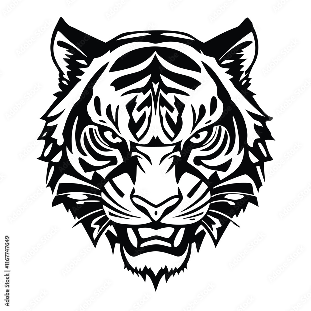 Tiger had silhouette vector illustration Tiger had silhouette vector illustration