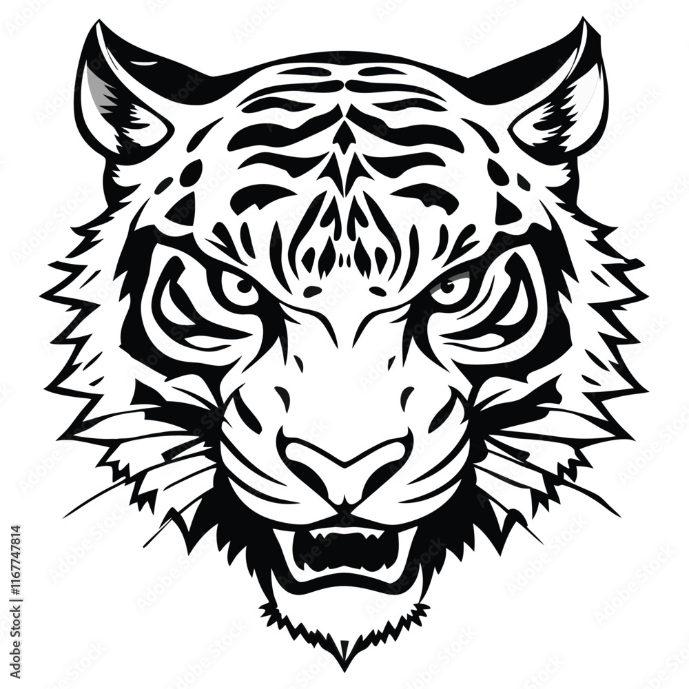Tiger had silhouette vector illustration Tiger had silhouette vector illustration