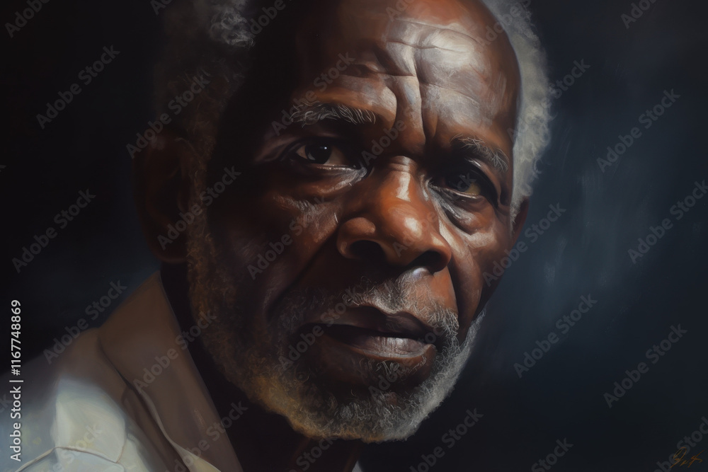 Portrait of an Elderly Man with Wisdom and Deep Expression Portrait of an Elderly Man with Wisdom and Deep Expression
