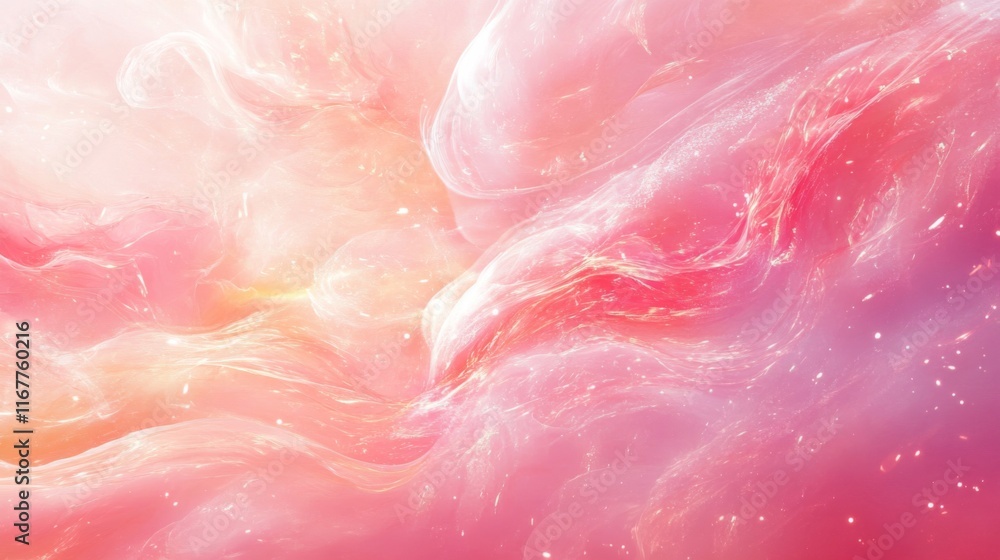 Abstract Pink Nebula Swirling Cosmic Cloudscape Abstract Pink Nebula Swirling Cosmic Cloudscape