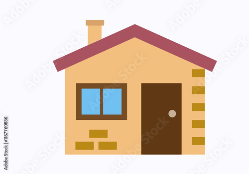 Casa rural de color amarillo con piedras
