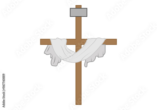 Cruz de semana santa con manta o sábana