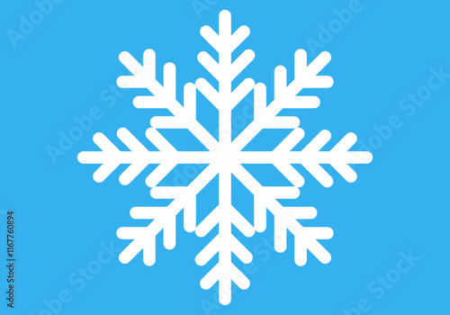 Copo de nieve blanco en fondo azul