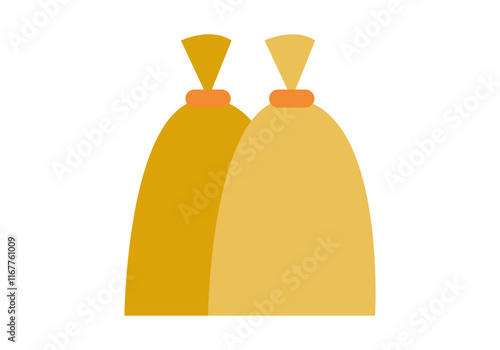 Dos sacos de harina o semillas amarillo