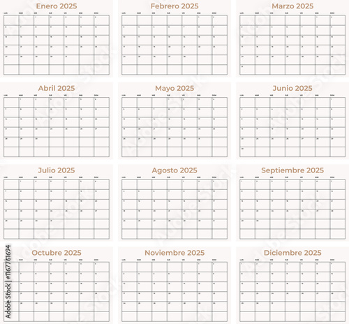 calendario 2024 mensual, grilla cada mes