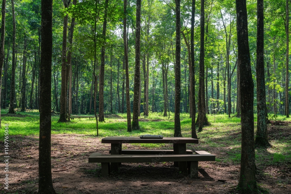 Serene Camp Site Nestled in Lush Forest at Tung Saleang Luang National Park, Thailand Serene Camp Site Nestled in Lush Forest at Tung Saleang Luang National Park, Thailand