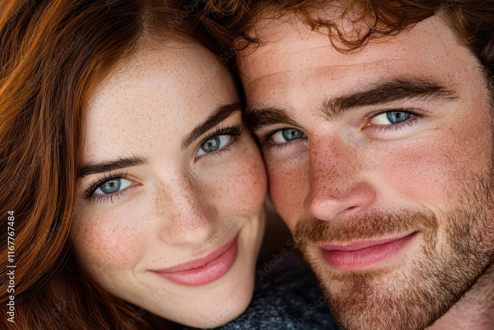Close up of two people smiling and gazing into each other eyes Close up of two people smiling and gazing into each other eyes