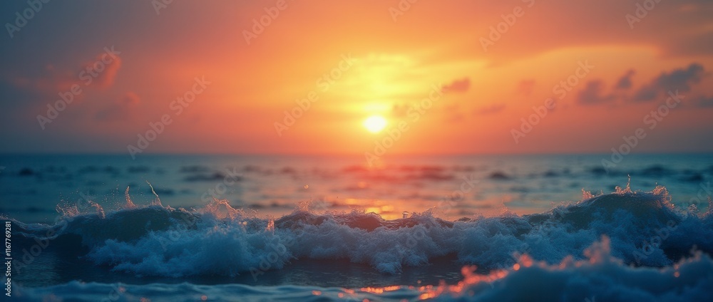 Sunset Over The Sea Wave Gradient Effect Sunset Over The Sea Wave Gradient Effect