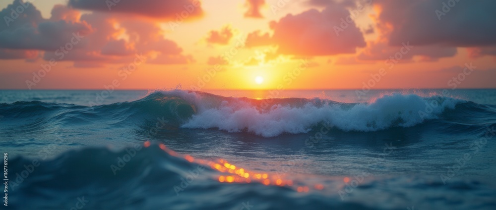 Sunset Over The Sea Wave Gradient Effect Sunset Over The Sea Wave Gradient Effect