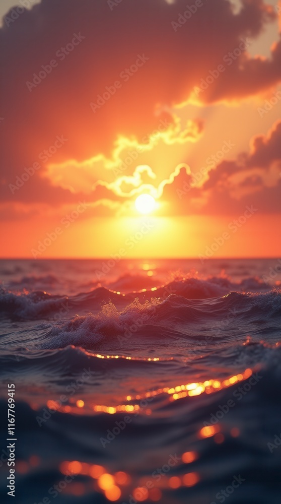 Sunset Over The Sea Wave Gradient Effect Sunset Over The Sea Wave Gradient Effect