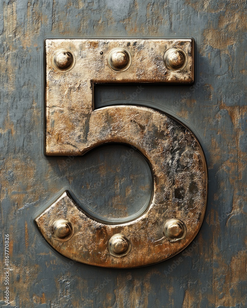 Shiny Metallic Digit 5 Icon in Gold: Stylish Fifth Number Representation Shiny Metallic Digit 5 Icon in Gold: Stylish Fifth Number Representation
