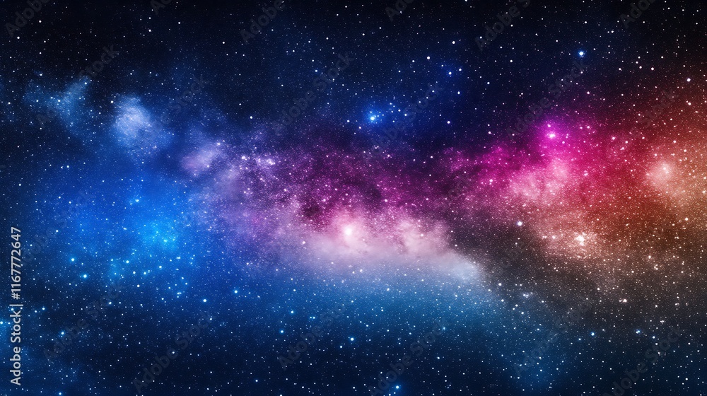 Fototapeta premium Vibrant nebula with stars and cosmic dust.