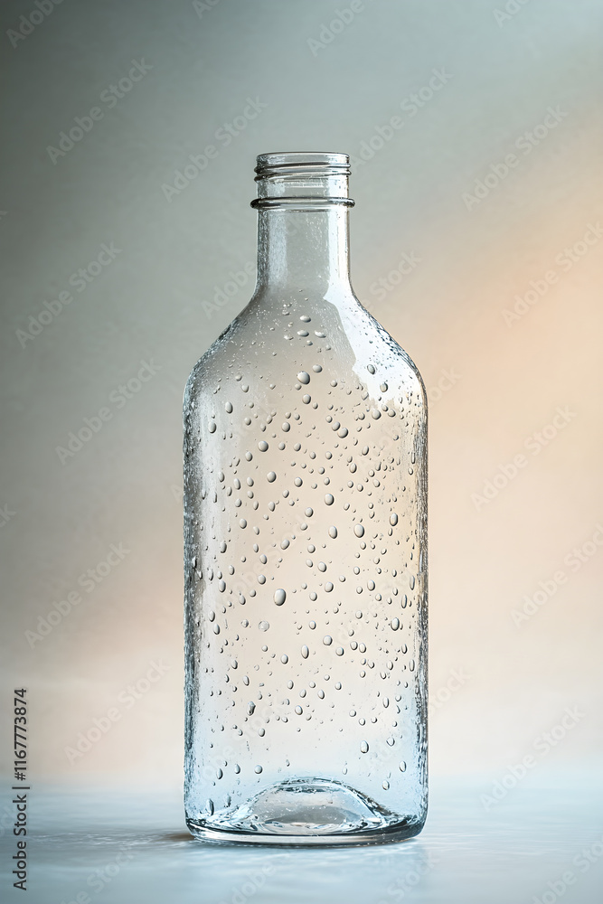 Pristine Clarity: Transparent Bottle with Dewy Elegance Pristine Clarity: Transparent Bottle with Dewy Elegance