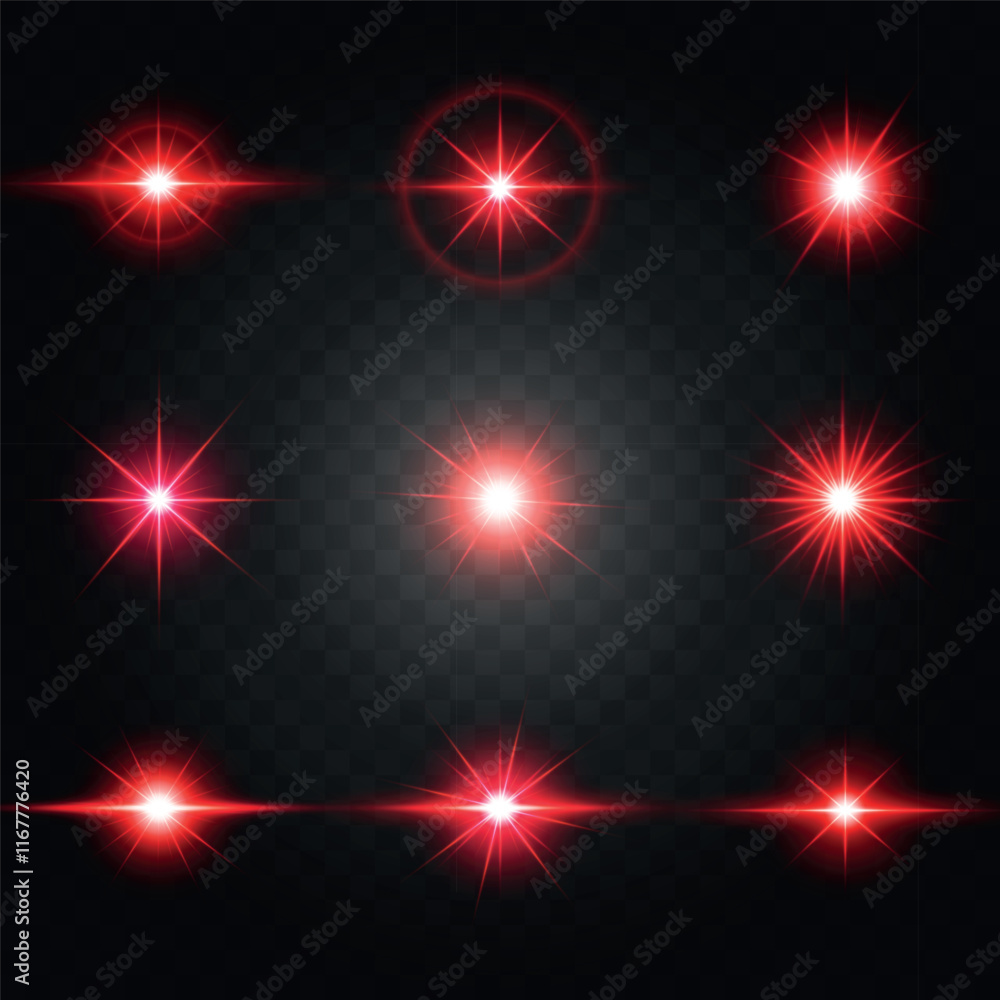 Fototapeta premium Set of bright flashes