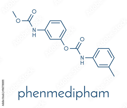 Phenmedipham herbicide molecule. Skeletal formula.