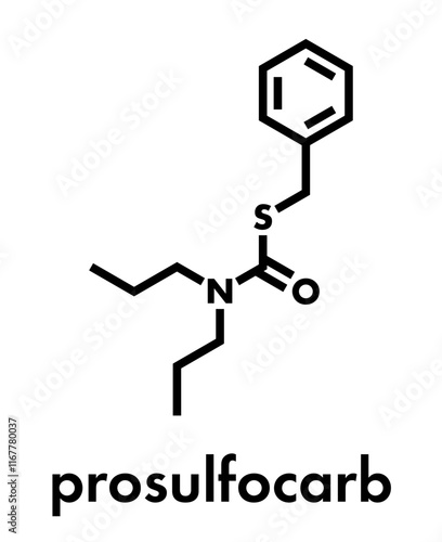 Prosulfocarb herbicide molecule. Skeletal formula.
