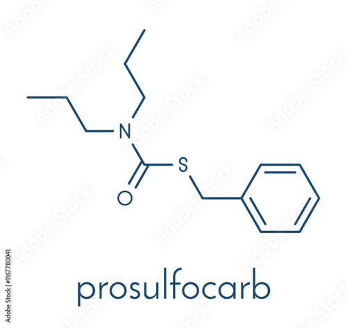 Prosulfocarb herbicide molecule. Skeletal formula.