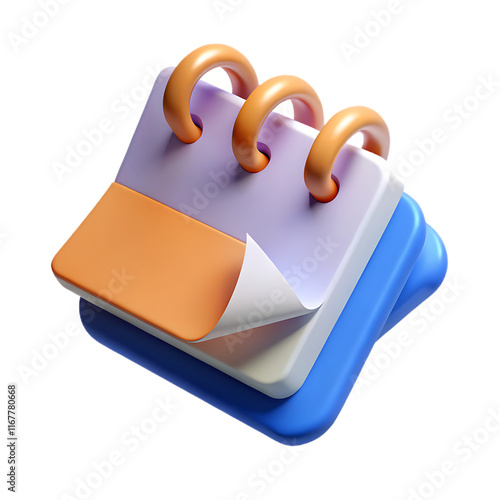 3D Calendar with Pages Flying Off