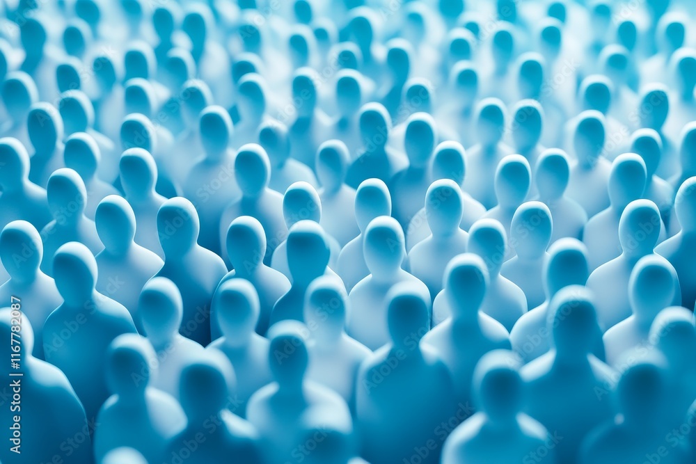 Obraz premium White 3D figures are positioned on a blue background.
