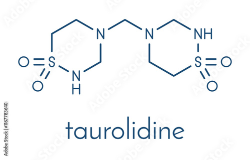 Taurolidine drug molecule. Skeletal formula.