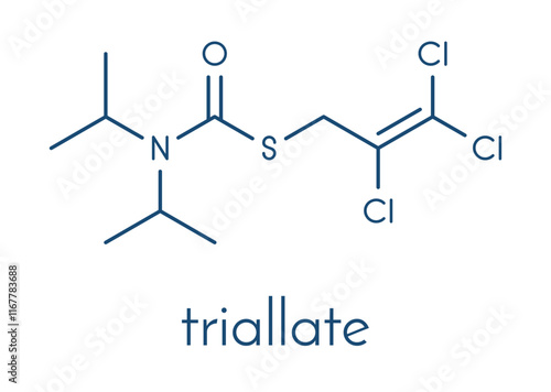 Triallate herbicide molecule. Skeletal formula.