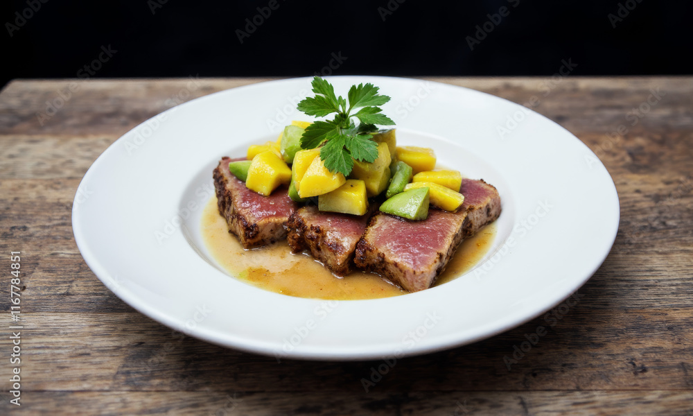 Seared Tuna with Mango and Avocado Salsa Seared Tuna with Mango and Avocado Salsa