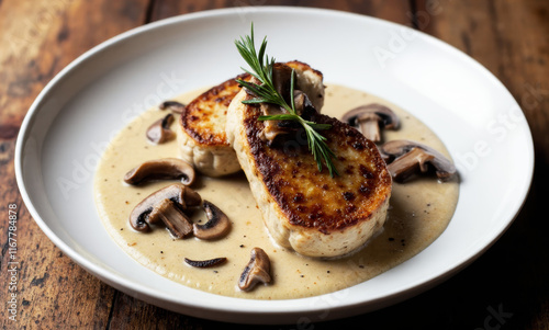 Veal Medallions with Mushroom Cream Sauce photo