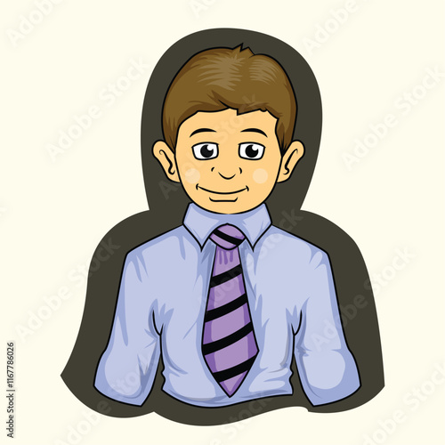 cute white collar worker vector illustration isolated on white