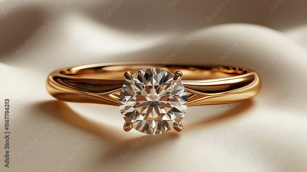 Solitare diamond ring on silk. Solitare diamond ring on silk.