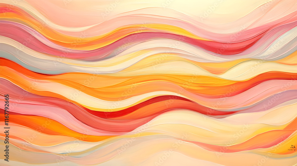 Harmonious Flow of Warm Toned Wavy and Curved Lines in Abstract Art Harmonious Flow of Warm Toned Wavy and Curved Lines in Abstract Art