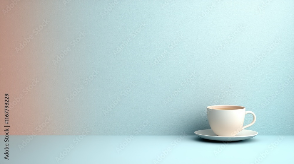 A simple cup of coffee on a light blue background. A simple cup of coffee on a light blue background.