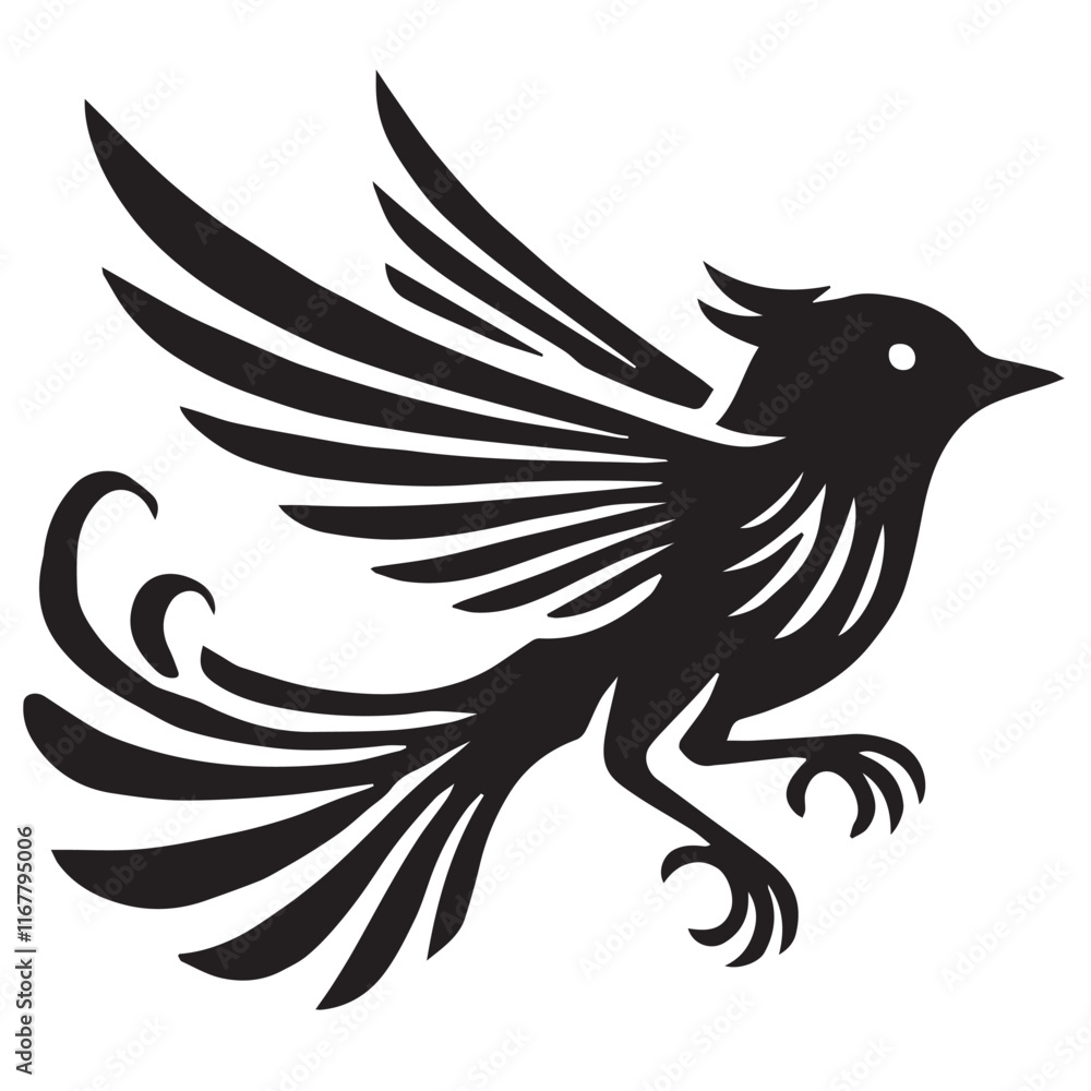 Fototapeta premium Silhouette of a palm tree on white background 