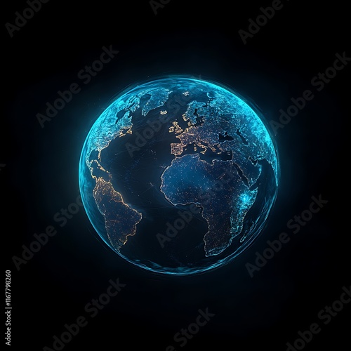 Wallpaper Mural Digital holographic globe representing global connectivity,  Torontodigital.ca