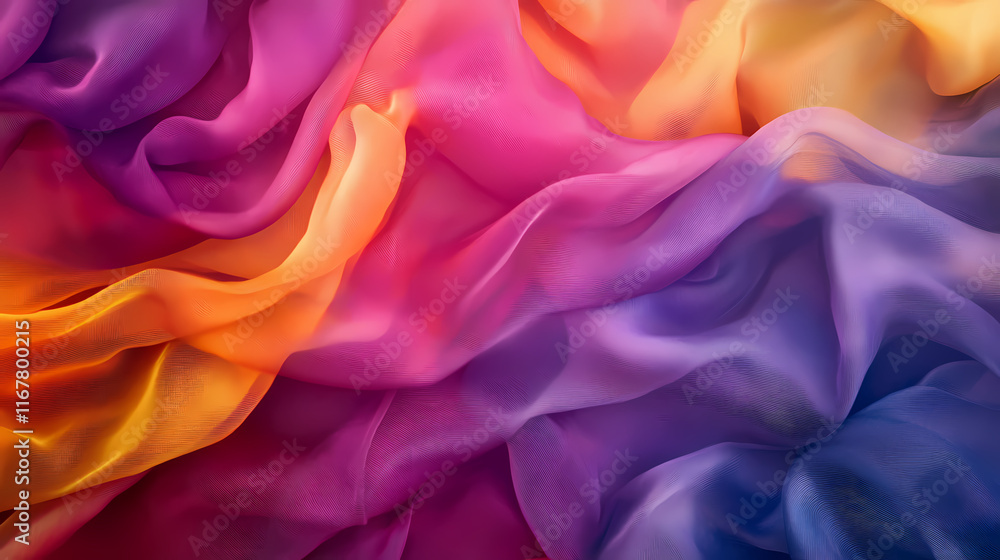 Obraz premium Abstract colorful fabric waves. Opalescence. Illustration