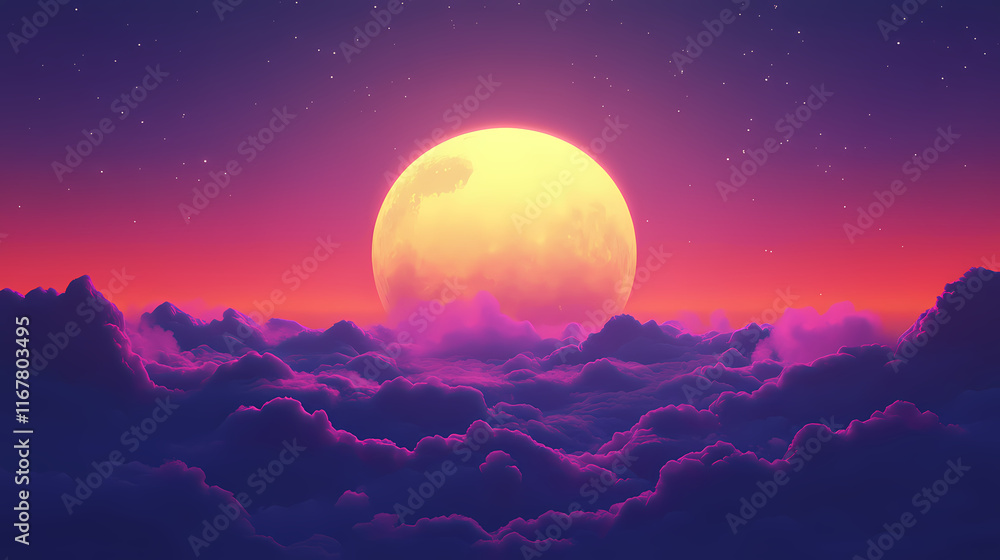 Moon over sky. Moonshade. Illustration Moon over sky. Moonshade. Illustration
