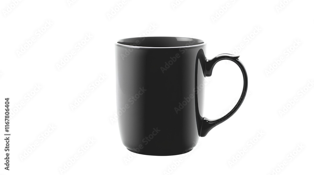 matte black ceramic coffee mug with a contemporary style, isolated design on a white background matte black ceramic coffee mug with a contemporary style, isolated design on a white background