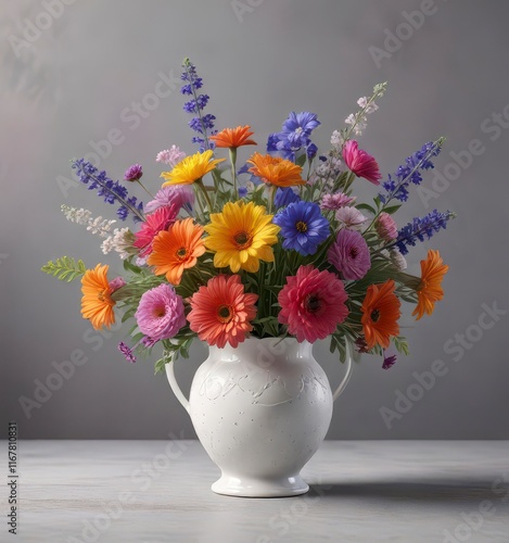 Wallpaper Mural Colorful seasonal flowers arranged in a delicate vase,  autumn,  winter,  floral Torontodigital.ca